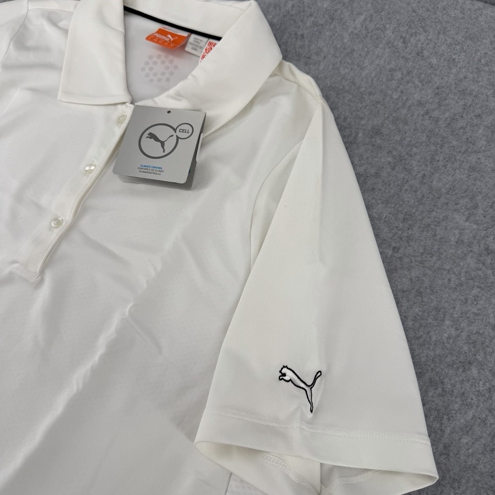 PUMA Cool Max Climate Control Duo Swing White Polo Shirt Women's Size L - Picture 7 of 13